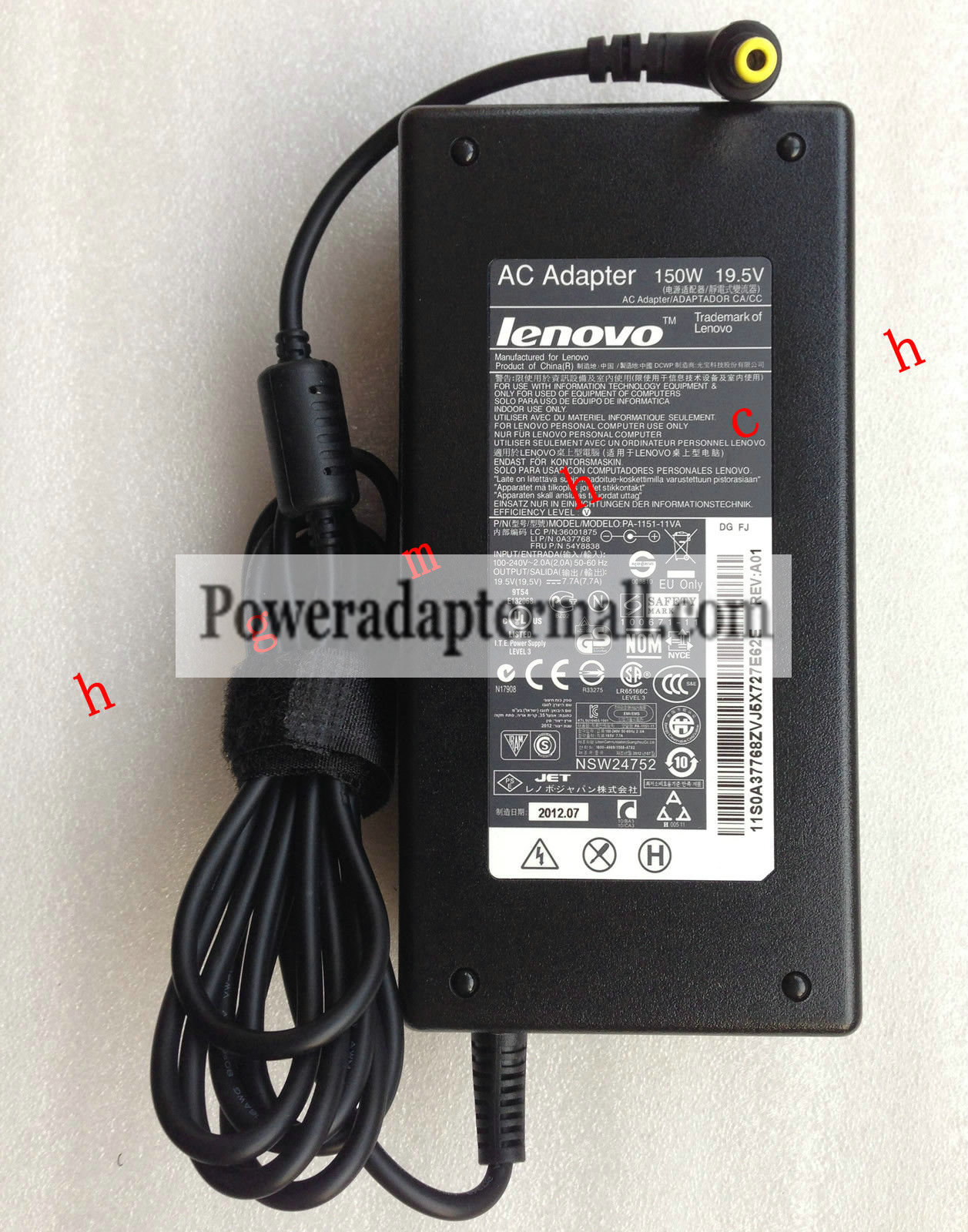 150W Lenovo IdeaCentre A700 A720 All-in-one PC AC Power Adapter